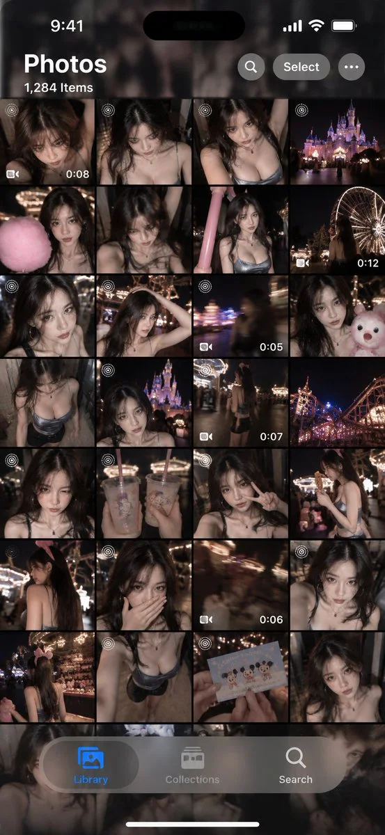 Smartphone camera roll reveals chaotic mix of selfies and failed shots