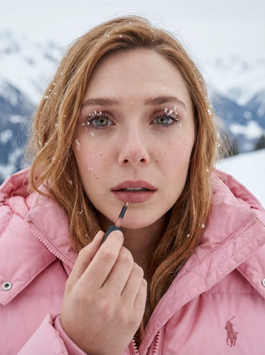 Snowy Glam: A Winter Beauty Scene