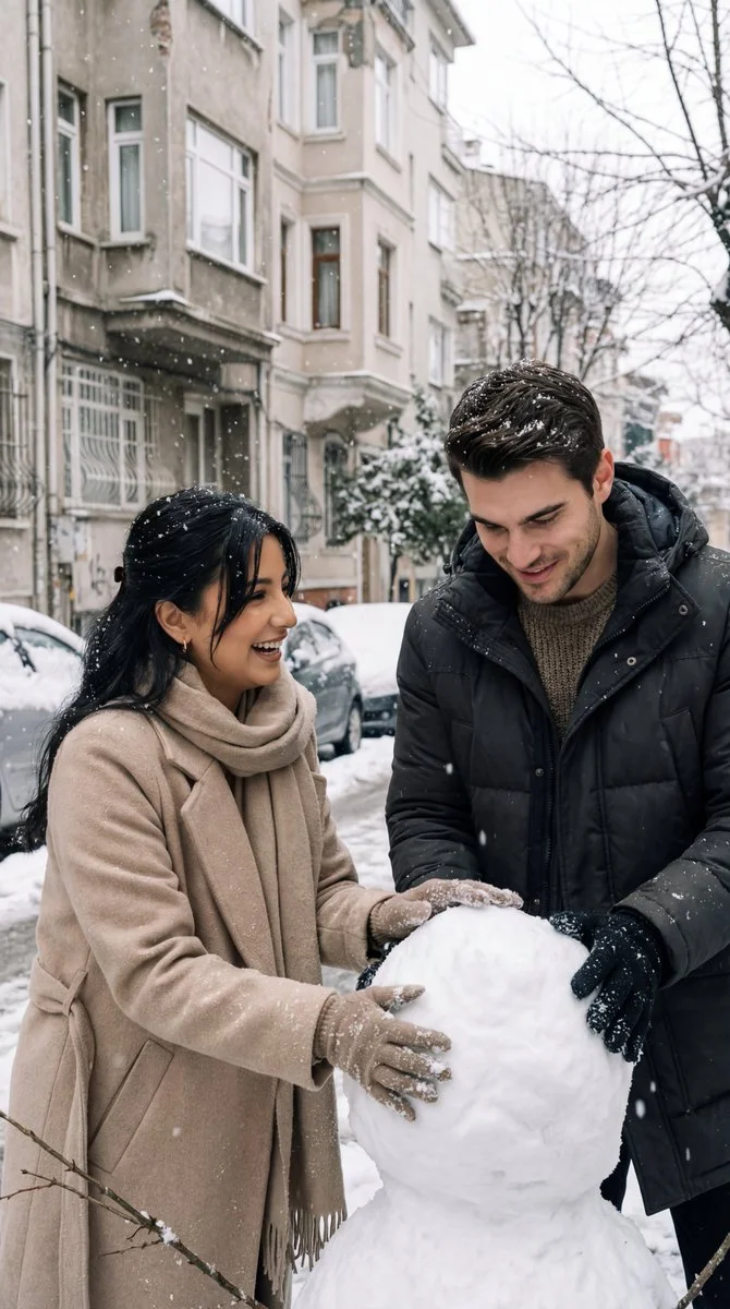 Snowy Romance in Istanbul