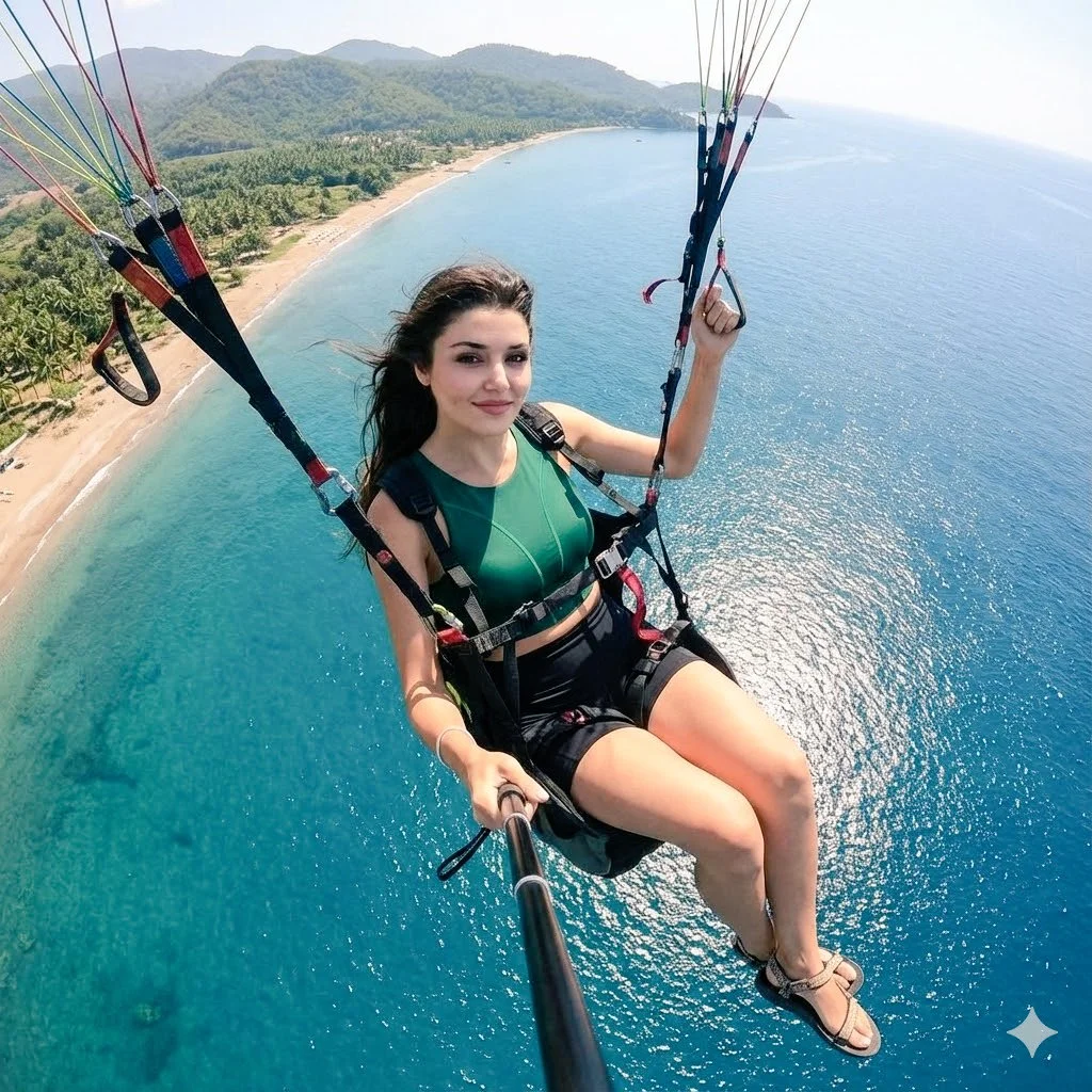 Soaring Adventure: Aerial Elegance in Tropical Skies