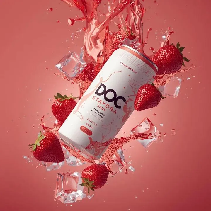 Soda Splash Elegance: A Strawberry Delight