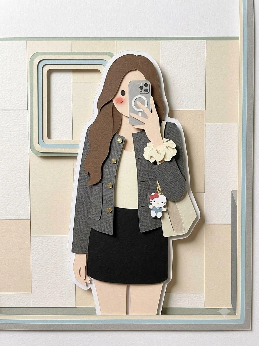 Soft laser-cut cardstock layers create a soothing pastel papercraft scene