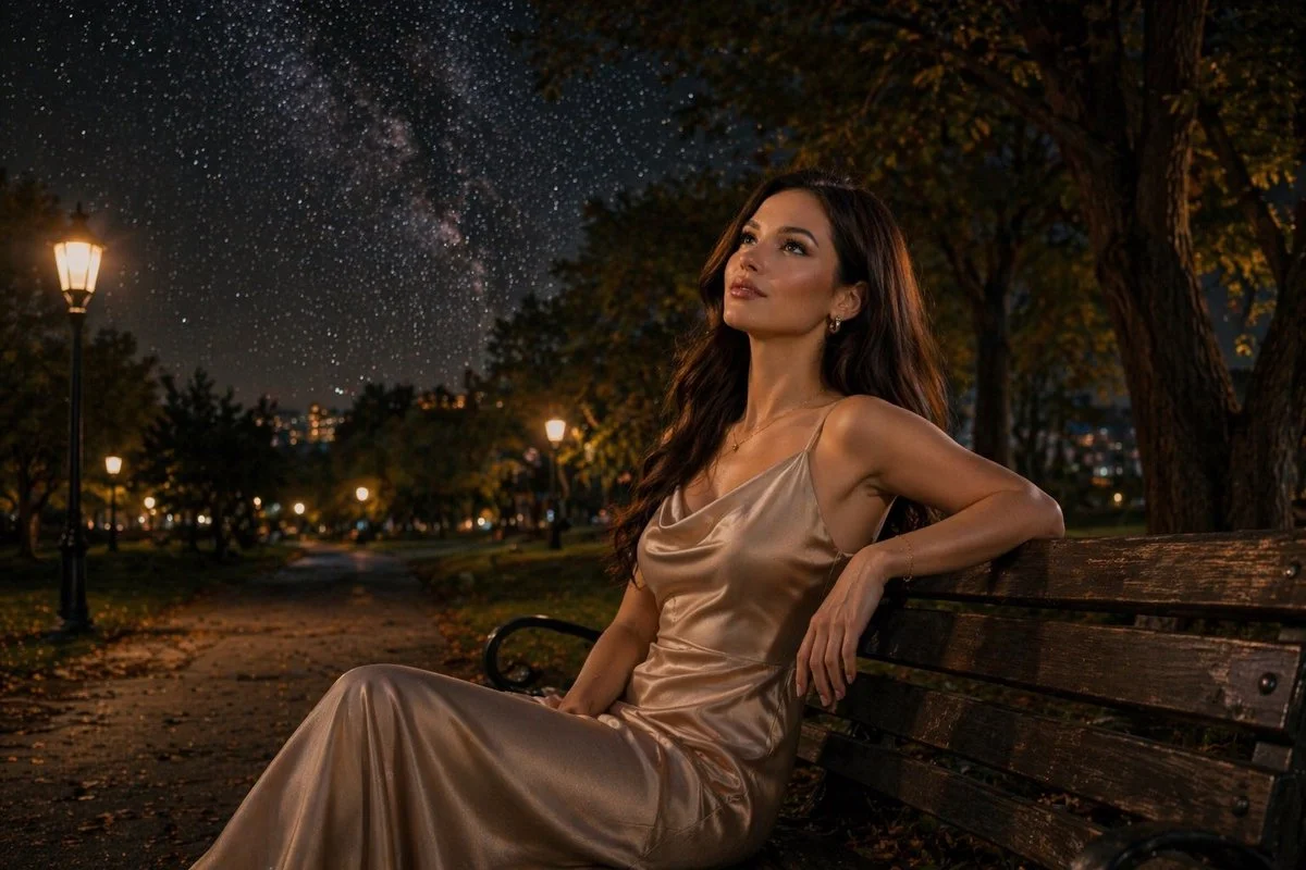 Solitary Elegance Under a Starry Night