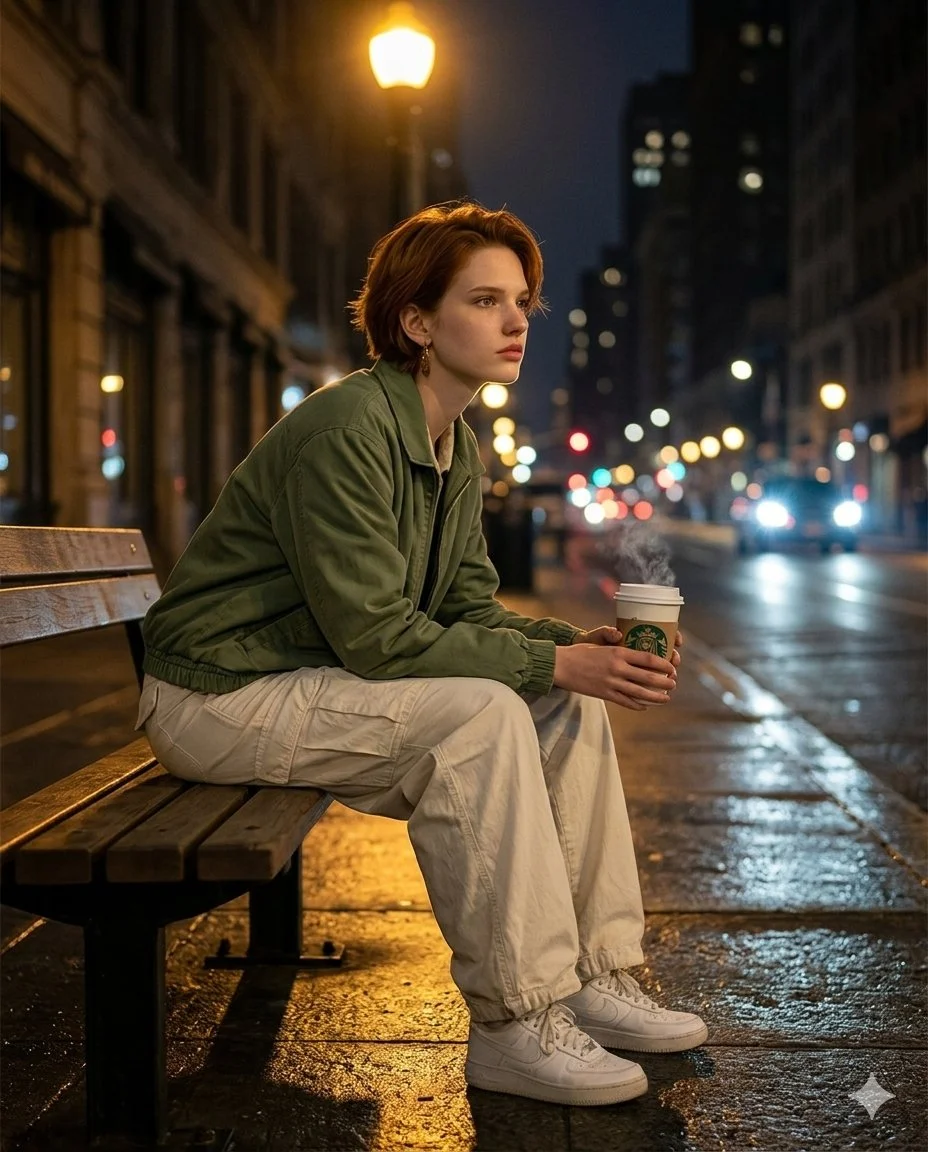 Solitary Night Glow on Quiet Streets