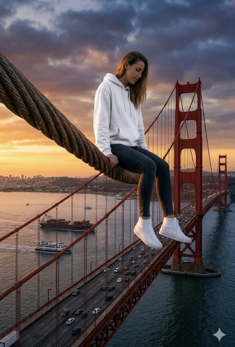 Solitude on the Giant Cable: A Golden Gate Moment