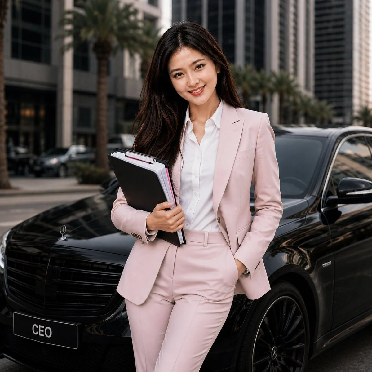 Sophisticated CEO in a Modern Urban Setting