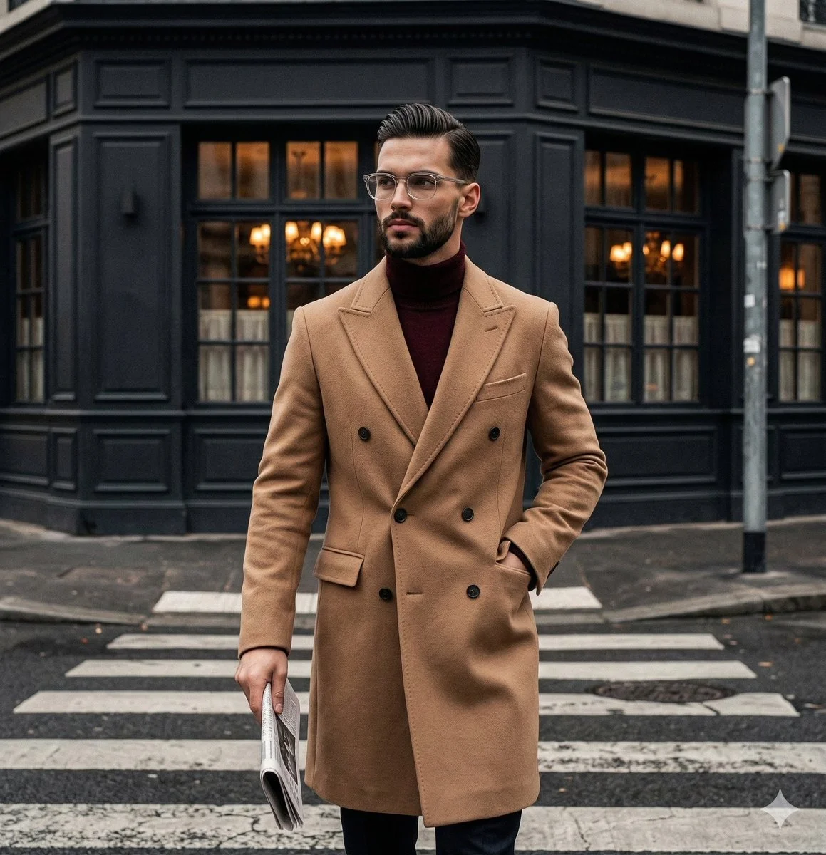 Sophisticated Urban Street Style in Camel and Burgundy
