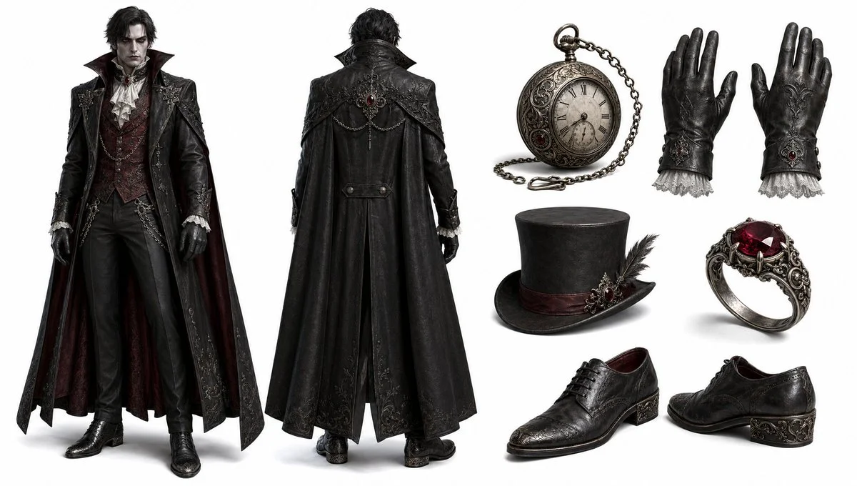 Sophisticated Vampire Outfit Design