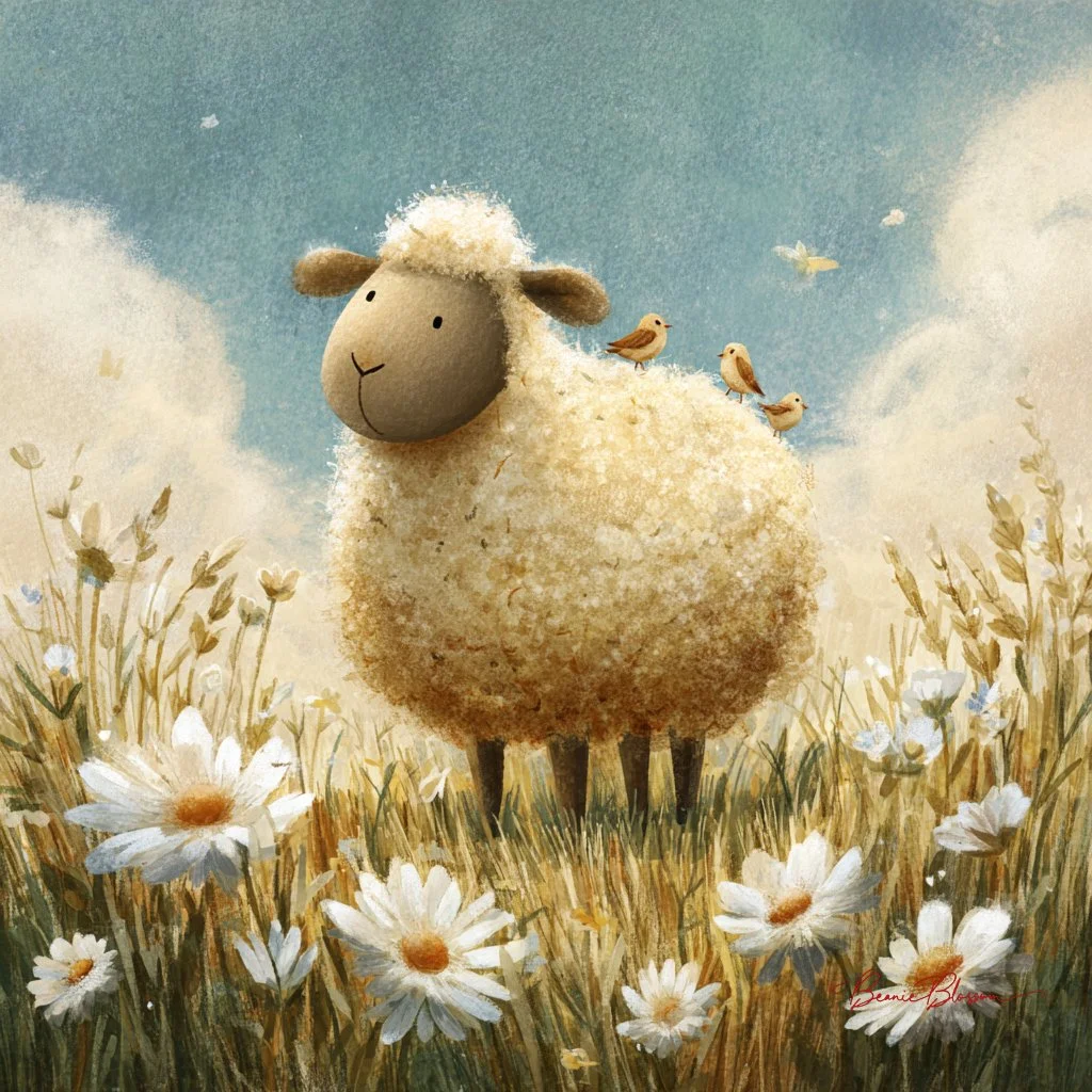 Springtime Serenity: A Sheep's Tranquil Moment