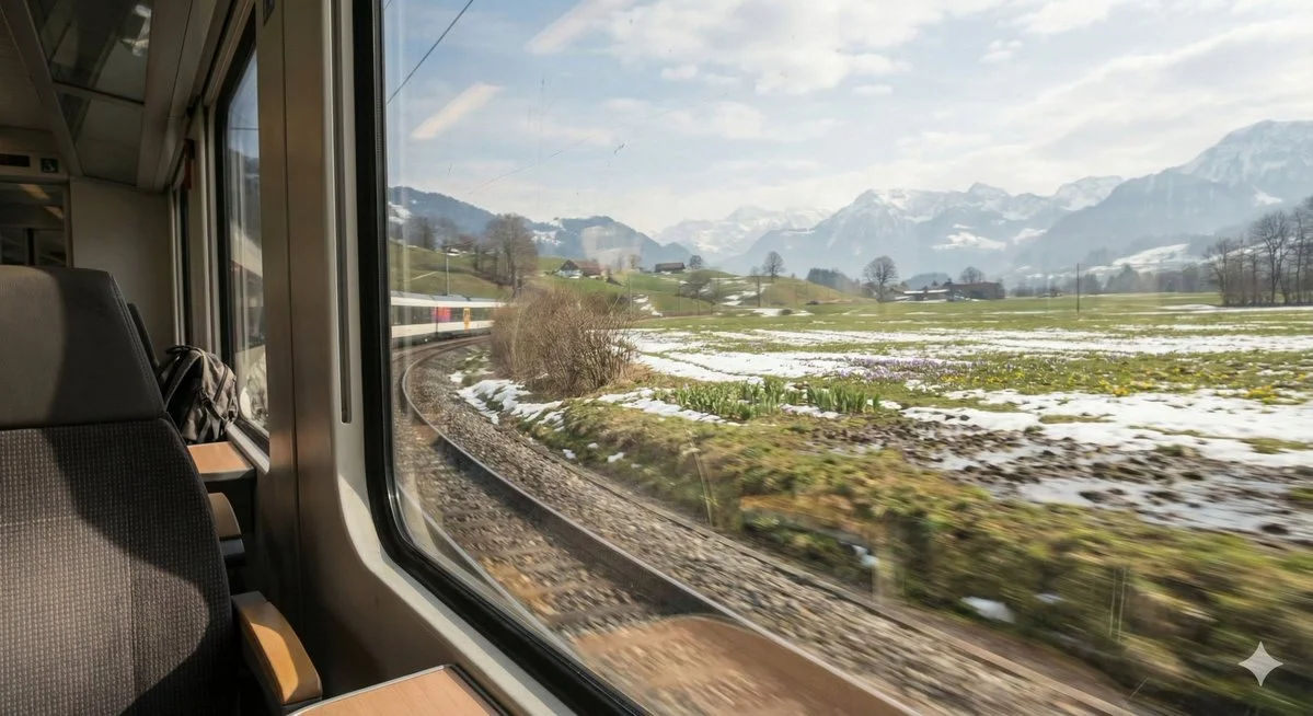 Springtime Train Escape: A Visual Journey