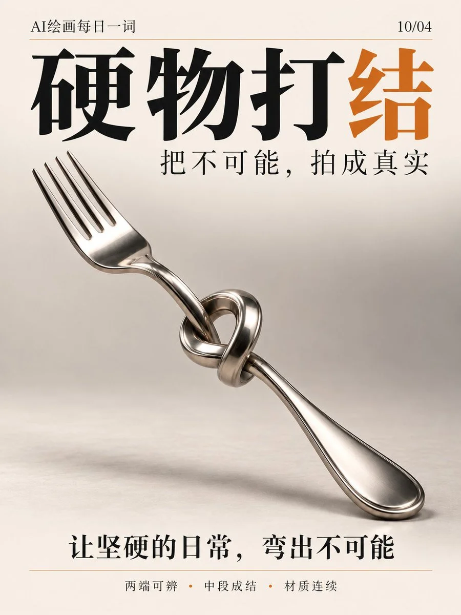 Stainless Steel Fork Tied in a Knot as Surreal Sculpture