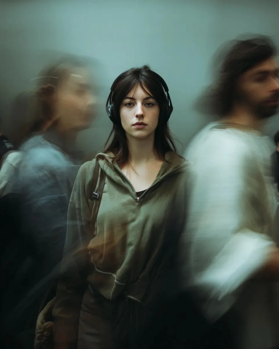 Stillness Amidst Motion: Urban Isolation in Cinematic Detail