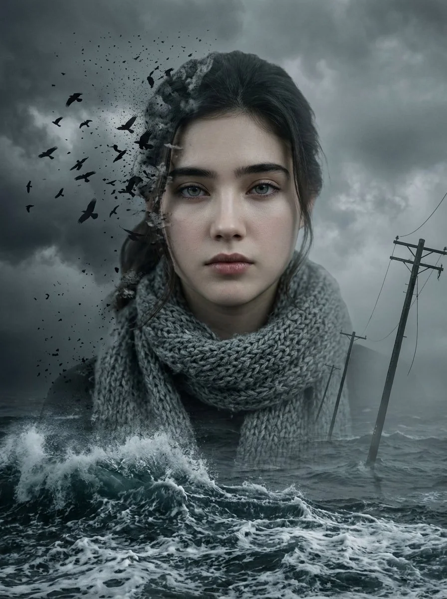 Storm Within: A Surreal Portrait Merging Human and Nature’s Fury