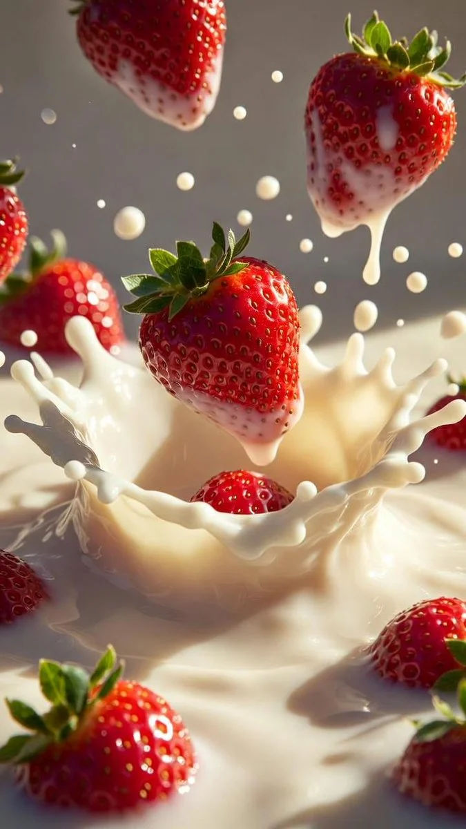 Strawberries in Cream: A Splash of Luxury
