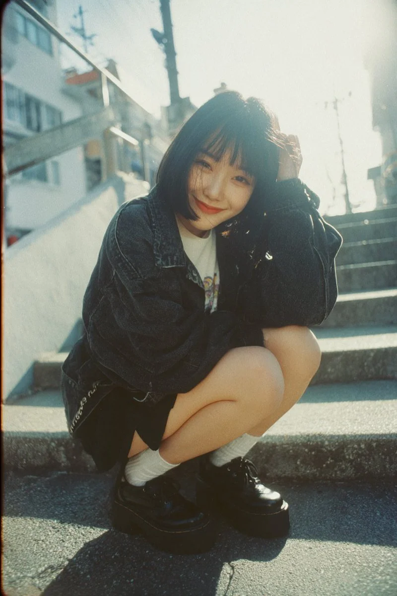 Street Chic: A K-Pop Idol's Dreamy Moment