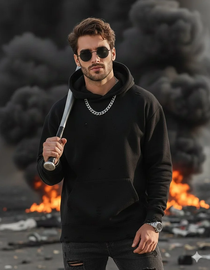 Street Vibes: Defiance in Smoky Chaos