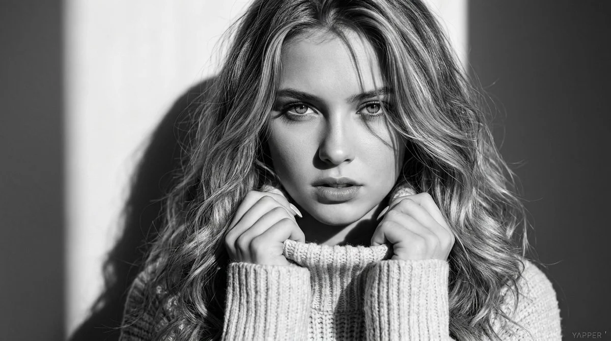 Striking B&W Portrait of a Young Woman