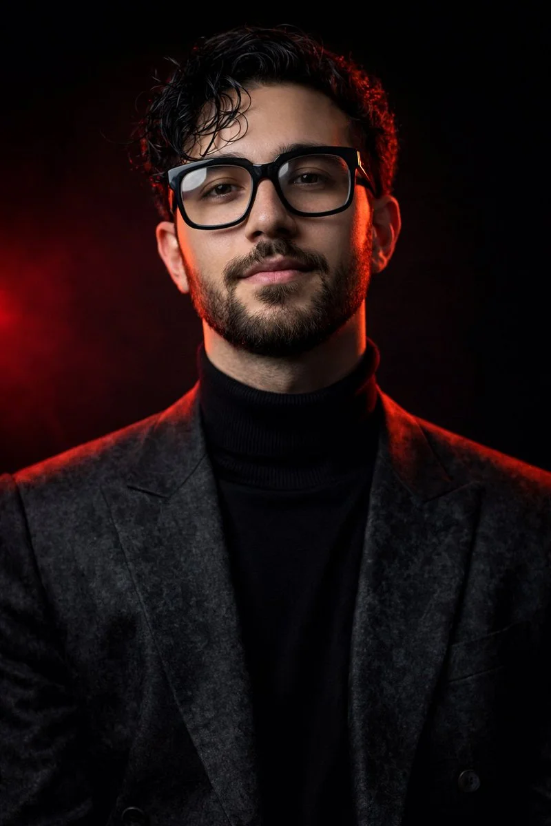 Striking Cinematic Fashion: Red-Hued Beauty