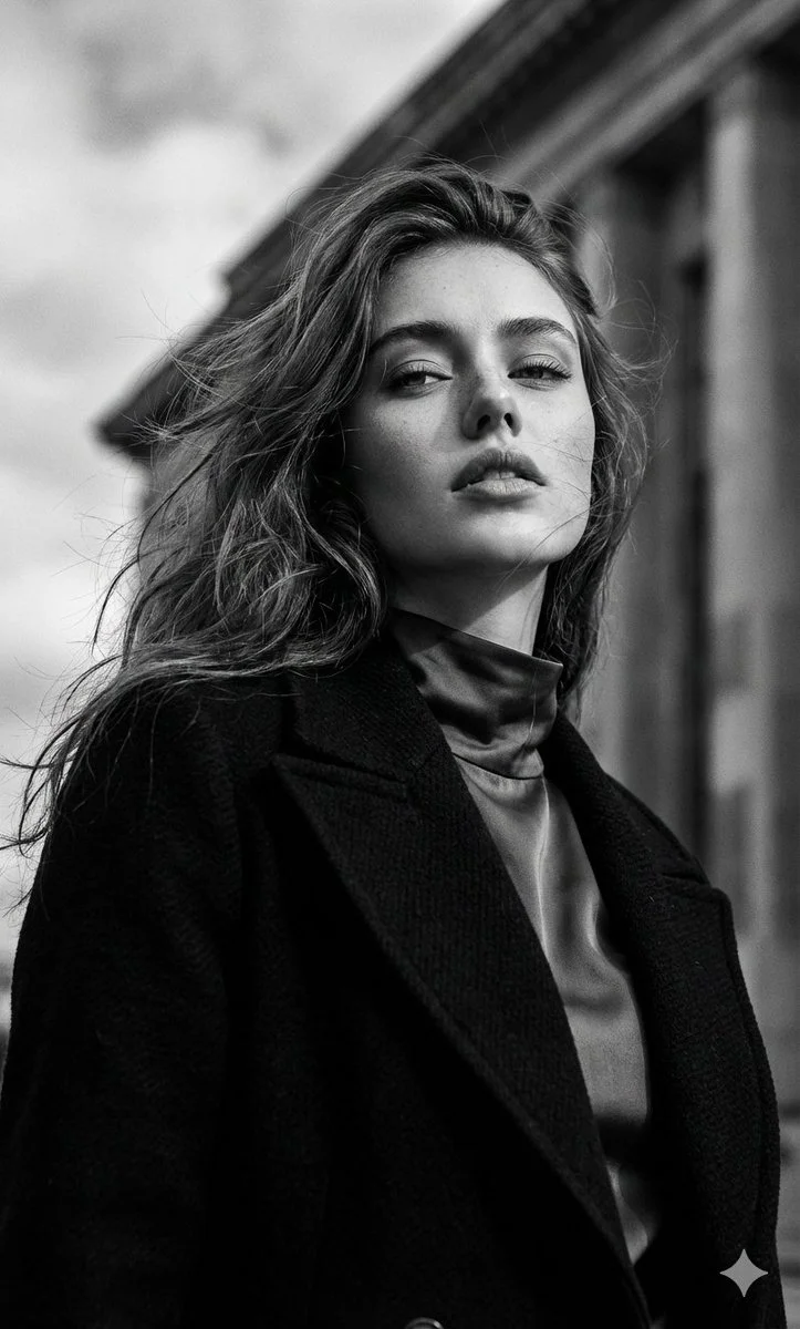 Striking Elegance: A Stunner in Monochrome