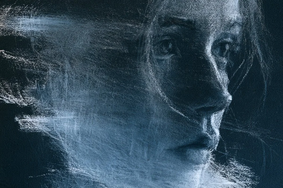 Subject Haunted by Smudged Chalk Ghosts on Dark Slate