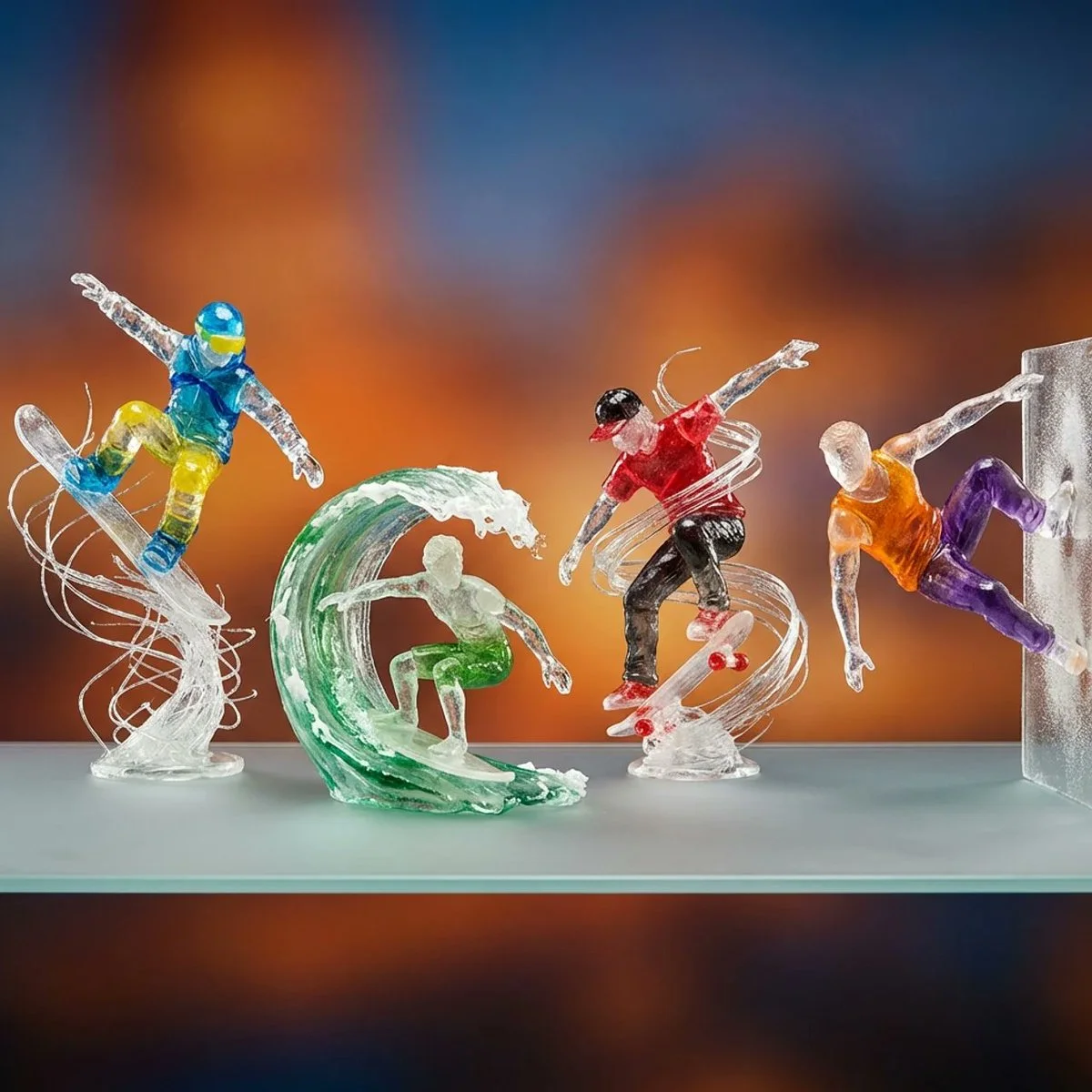 Sugar Sculpted Extreme Athletes in Mid-Air Action