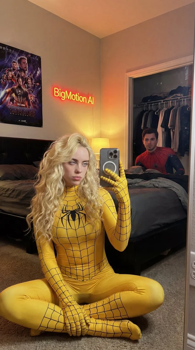 Sultry Mirror Selfie in Spider-Man Cosplay