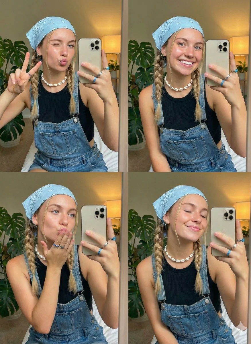 Summer Playfulness: A Selfie in Pastel Paradise