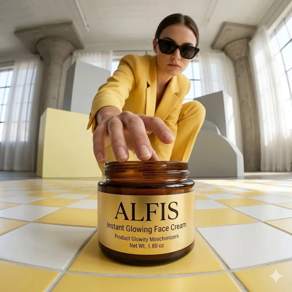 Sunlit Elegance: Yellow Suit Meets Instant Glow Cream