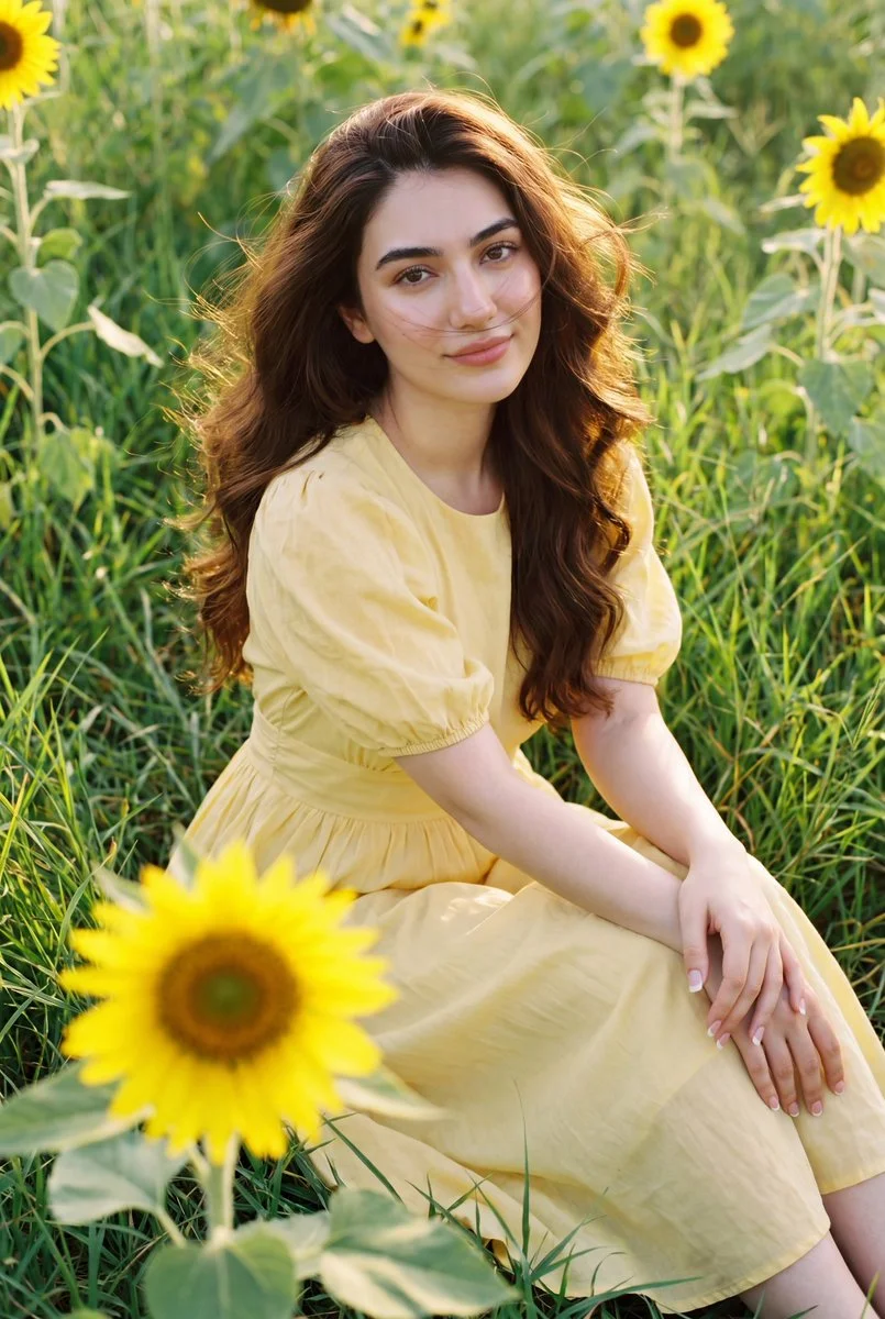 Sunlit Serenity in a Sunflower Field
