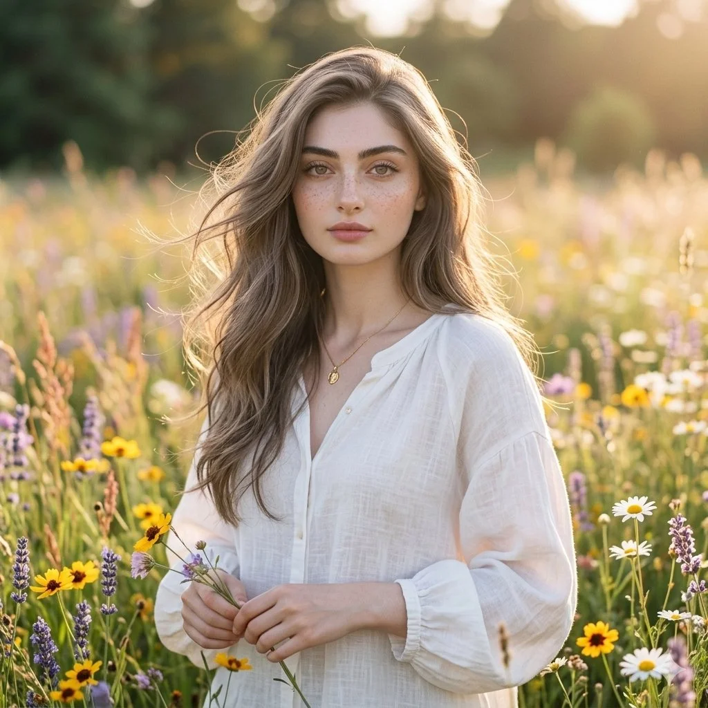 Sunlit Serenity in a Wildflower Meadow