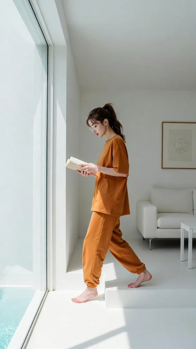 Sunlit Steps: A Quiet Moment in Minimalist Luxury