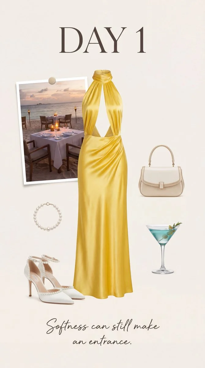 Sunset Gold Elegance: Minimalist Luxury Fashion Moodboard