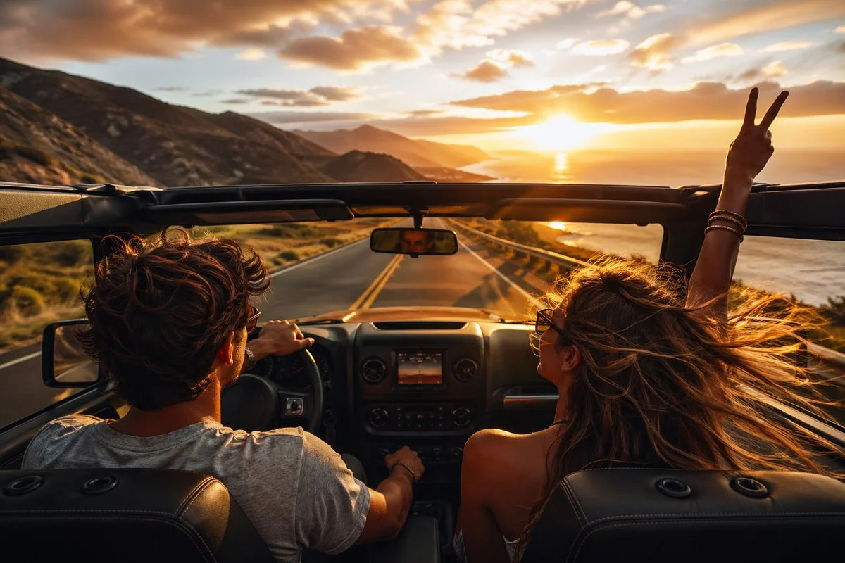 Sunset Journeys: Love on the Open Road
