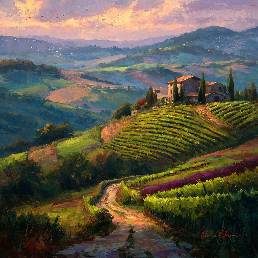 Sunset Over Vineyard Hills