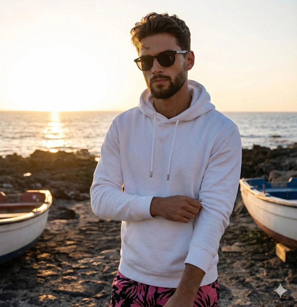 Sunset Portrait with High-Contrast Lighting and Urban Style