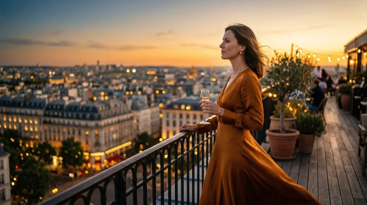 Sunset Reverie on a Rooftop