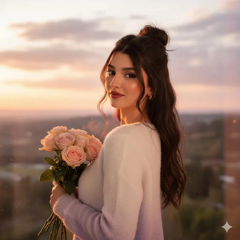 Sunset Serenade: A Portrait of Grace and Glow