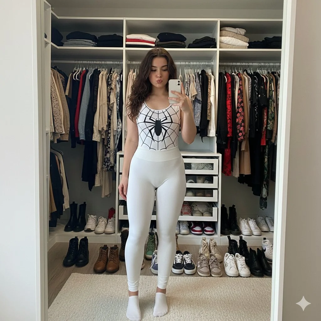 Superhero Vibes in the Mirror: A Stylish Selfie Moment