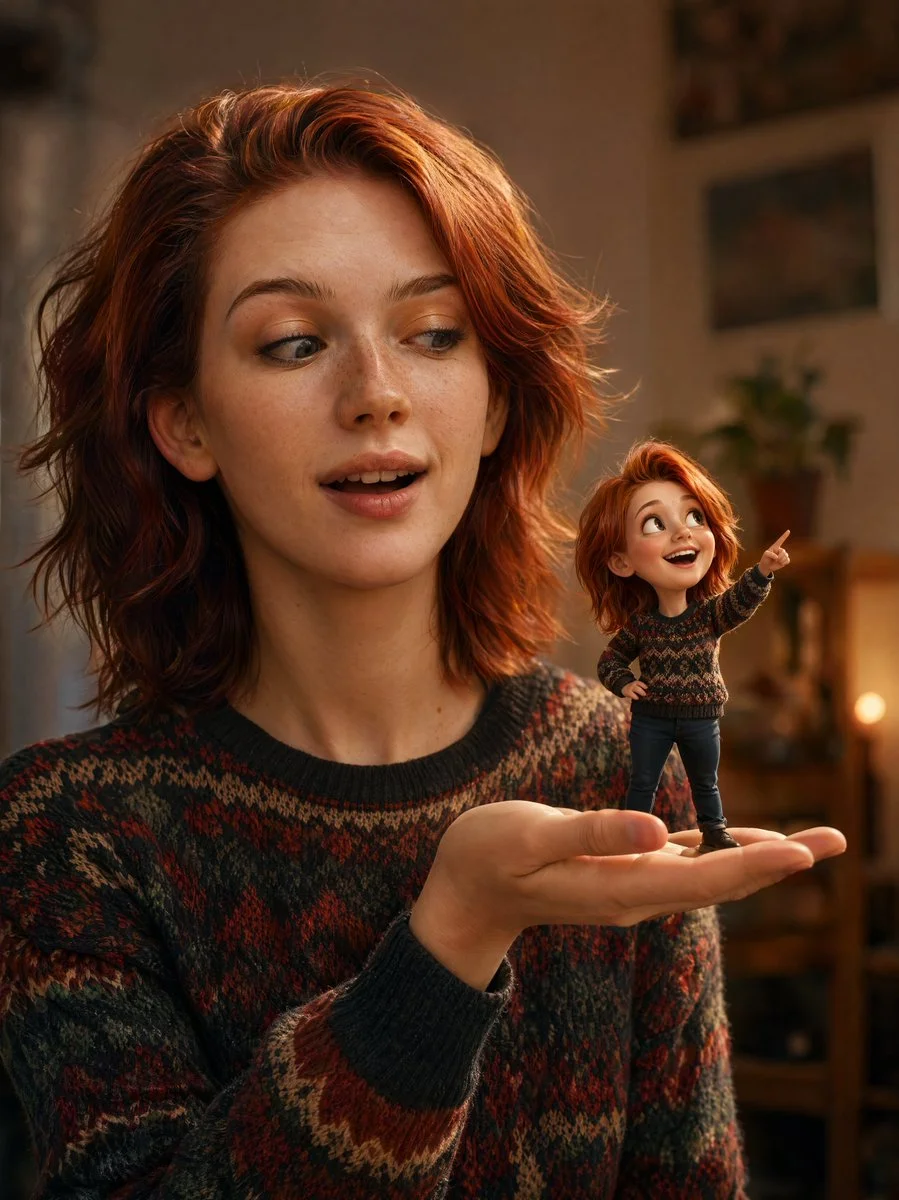 Surprise in the Palm: A Playful Portrait