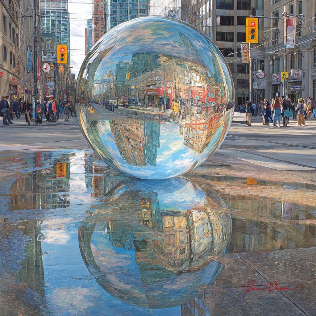 Surreal Marble Shatters City Perspective