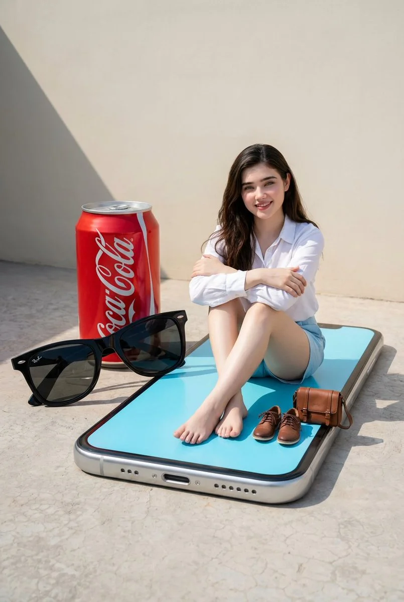 Surreal Miniature World on a Giant iPhone