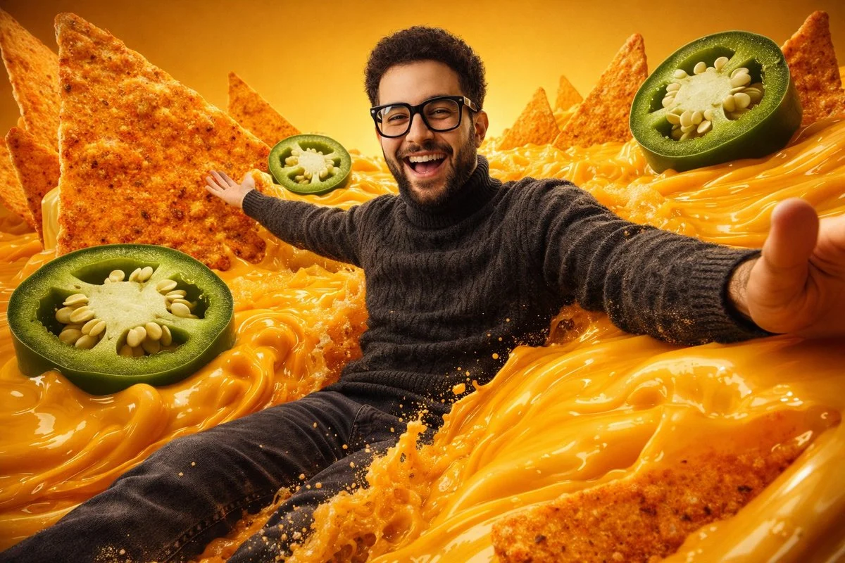 Surreal Nacho Cheese Dream in 8K Detail