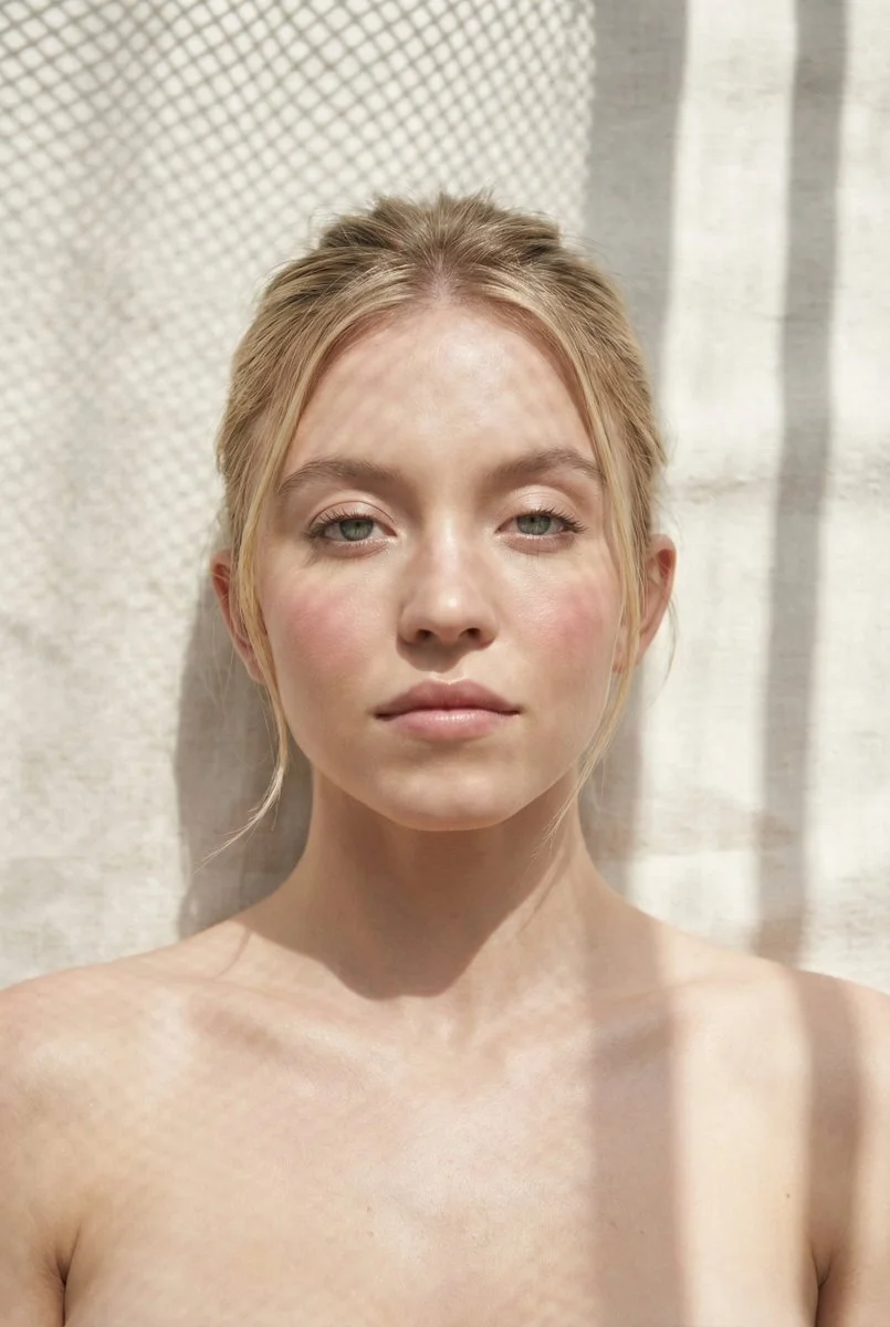 Surreal Serenity: Sydney Sweeney in High-Fashion Dreamscape
