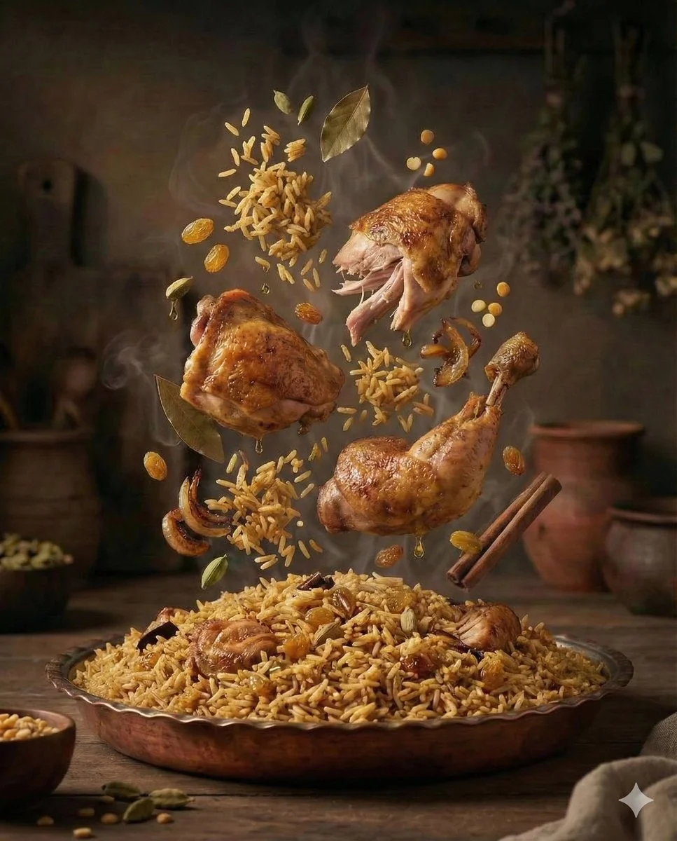 Suspended Culinary Artistry: A Feast in Mid-Air