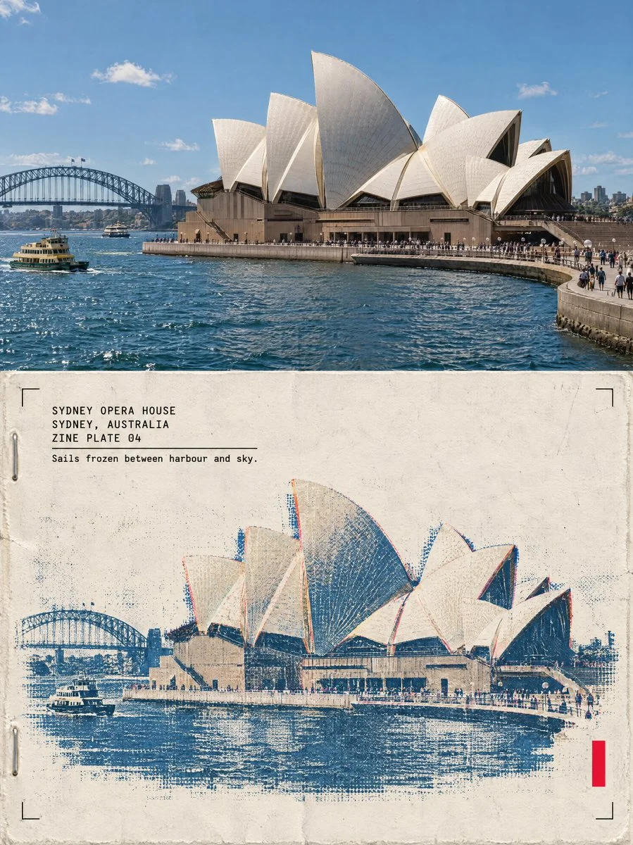 Sydney Opera House Splits Into Real Photo and Risograph Zine Print