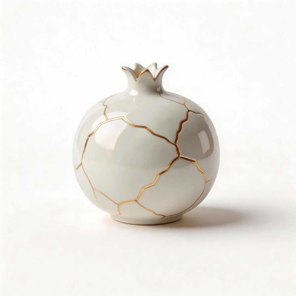 Symbol of Resilience: Kintsugi's Golden Veins on Porcelain Fruit