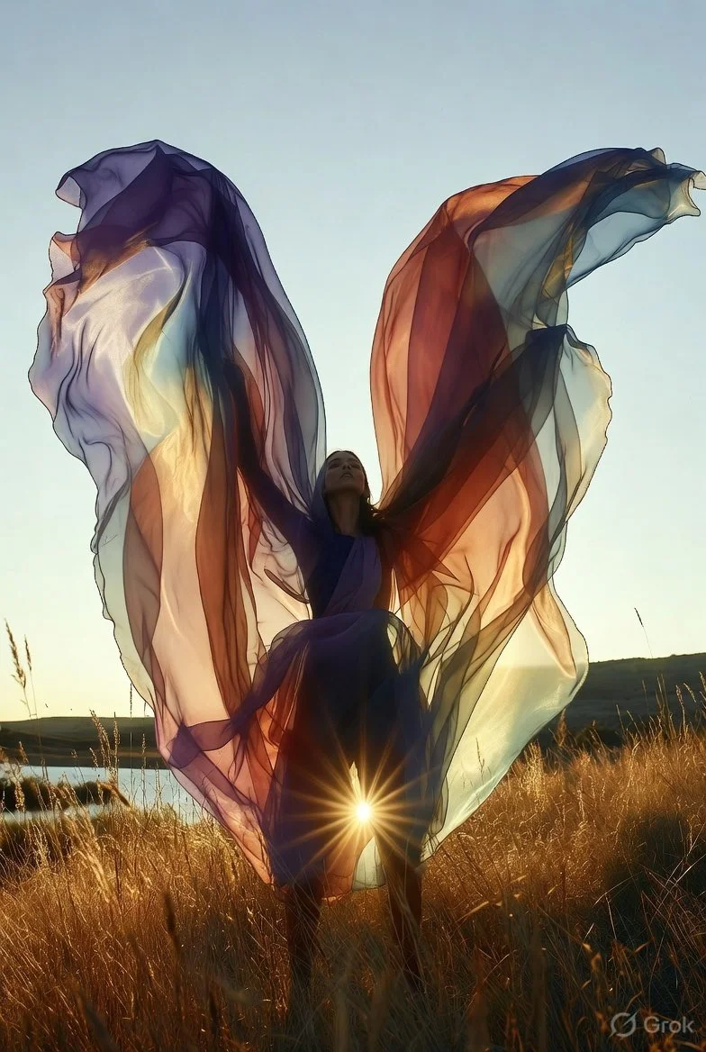 Symmetry and Light: A Golden Hour High-Fashion Portrait