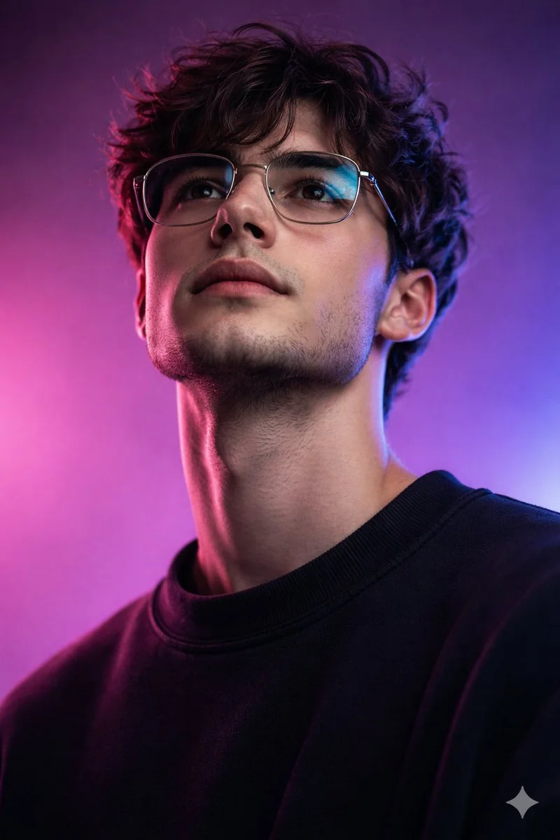 Synthwave Elegance: A Portrait of Modern Vision