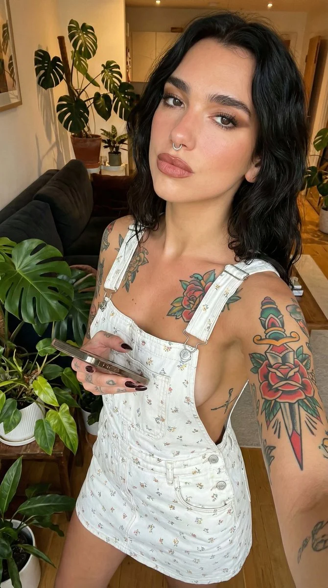 Tatted Glam: A Cozy Portrait of Confidence