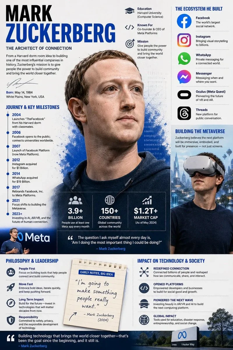 Tech CEO Infographic with Sleek Grid Layout